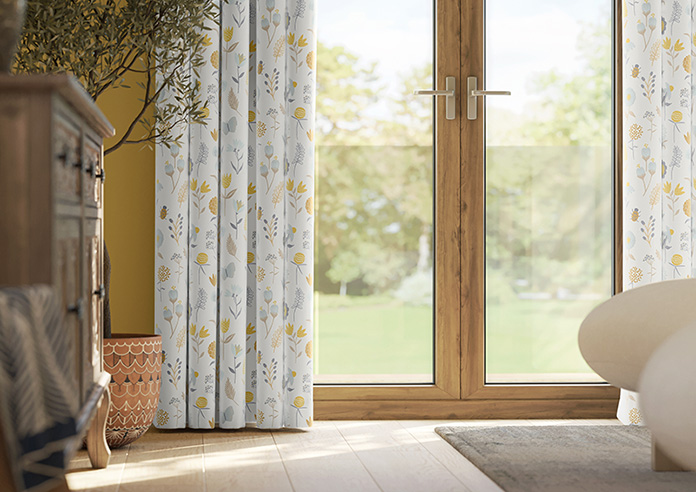 Floral Whimsy, Silver - Made to Measure Curtains - Image 5